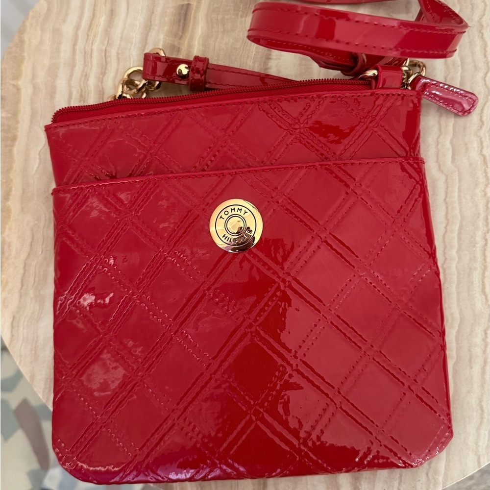 Tommy Hilfiger Glossy Red Crossbody Bag